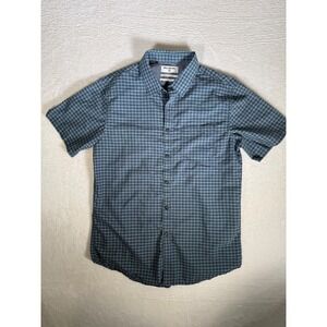 Billabong Mens Short Sleeve Plaid Button Up Shirt Tailored Fit Stretch Size S/P